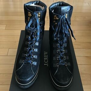 J Crew Elsa Lace-up Boots in Suede